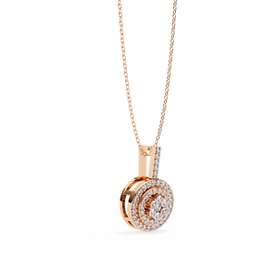 จี้เพชรทรงกลมเจียระไนแบบบริลเลียนท์  วัสดุเพชรเพาะเลี้ยง  ความใสระดับ VVS VS  เครื่องประดับคุณภาพสูงที่ยั่งยืน  สร้อยทองคำเปล่งประกาย - Product Image 4