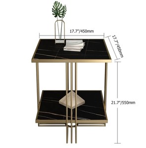 New Square Shape Metal Luxury Furniture <b>Side</b> <b>Table</b> <b>Gold</b> Plated Marble Top End <b>Table</b> Cabinet for Living Room, Drawing Room - Product Image 6