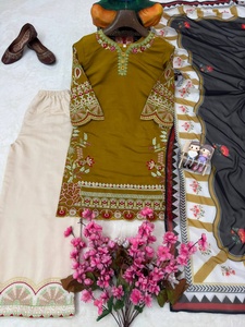 Premium Quality Roman Silk Pakistani Embroidered <b>Suit</b> With Wide Leg <b>Trouser</b> And Dupatta for Party <b>Wedding</b> Available for Sale - Product Image 5