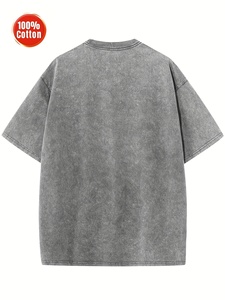 Camisetas de Hombre de Alta Calidad, Estilo Vintage, Lavadas con Ácido, Estampadas, Cuello Redondo, Manga Corta, para Deporte - Product Image 2