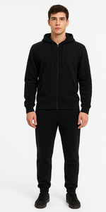 Sudadera con capucha de forro polar de algodón – Comodidad de forro polar suave de primera calidad, corte atlético moderno y ajustado, cremallera completa frontal suave - Product Image 1