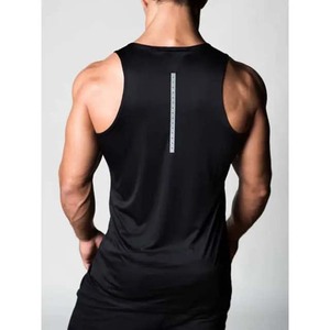 Camiseta Deportiva Negra para Hombre, Cuello Redondo, Secado Rápido, Tejida, para Fitness y Entrenamiento, Color Sólido, Transpirable, Sin Mangas, para Gimnasio, 2026 - Product Image 4