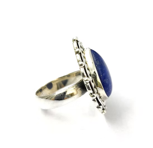 Vintage Statement Teardrop Lapis Lazuli <b>925</b> <b>Silver</b> <b>Ring</b> (7.8 Grams) by JAIPUR <b>SILVER</b>-Jewelry for Any Occasion Gift - Product Image 3