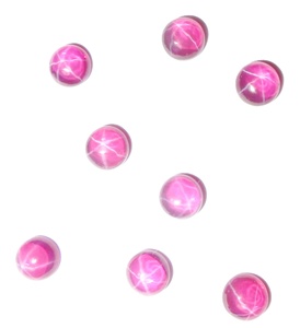 Rubis étoilé transparent rond 6x6 mm 1,5 carat, cabochon poli créé en laboratoire avec effet étoile à 6 branches pour la fabrication de bijoux - Product Image 4