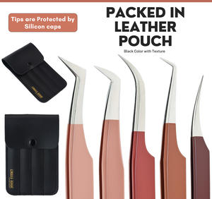 Pince à cils à pointe de fibre en acier inoxydable pince à cils isolation pince à épiler pour cils - Product Image 6