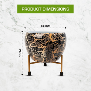 Macetero de Metal Negro con Soporte de Hierro, Moderno Soporte Decorativo para Plantas, para Jardín Interior, Sala de Estar, Dormitorio, Oficina - Product Image 2