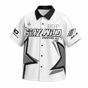 Camisa de mecánico de alta calidad para motociclismo y carreras de autos, ropa de trabajo duradera, uniforme de reparación de automóviles, camisa mecánica de manga corta para hombre - Product Image 5