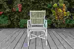 Ensemble de salle à manger moderne pour patio avec sièges en rotin et table en bois - Product Image 2