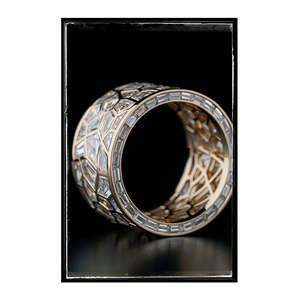 Anillo de compromiso/boda vintage de oro amarillo de 14k con diamante de corte moissanita, unisex, de oro blanco fino, ideal para aniversarios y fiestas. - Product Image 2