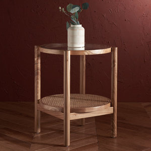 Table d'extrémité supérieure en verre pour meubles de salon - Product Image 1