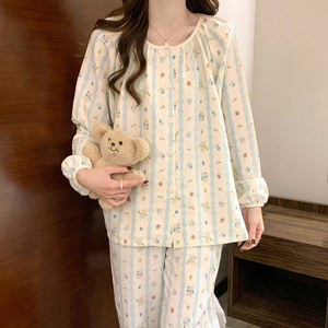 Conjunto de Pijamas Dulces y Lindos para Mujer, Manga Larga y Pantalones, Ropa de Dormir Nueva de Verano, Poliéster/Algodón, Suave y Transpirable, SAQRAT SPORTS - Product Image 5