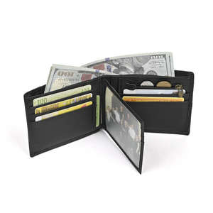 Portefeuille court en cuir véritable pour homme, en cuir de vachette pleine fleur, style vintage, avec plusieurs fentes pour cartes, anti-vol, en polyester - Product Image 5