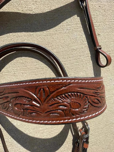 Ensemble de têtière, plastron et collier en cuir western marron de qualité supérieure ADEEFA, toutes tailles, équipement équestre de haute qualité, prix de gros - Product Image 3