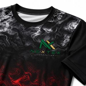 T-shirt personnalisé pour homme à séchage rapide avec imprimé feu et fumée, vêtement de sport d'été respirant en polyester, tee-shirt graphique par sublimation - Product Image 5