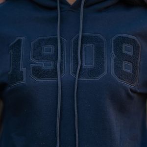 Sudadera con Capucha All Black 1908 Unisex, Bordado Chenille con Letras Griegas, Sudadera Premium, Ropa Casual Cómoda para la Calle - Product Image 3