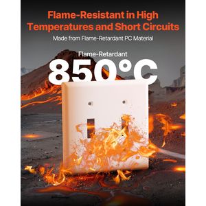 Unbreakable Polycarb Toggle Light Switch <b>Wall</b> <b>Plates</b> 2 Gang Switch Electrical Outlet Covers Standard Size 4.61in L X 4.53in H - Product Image 4