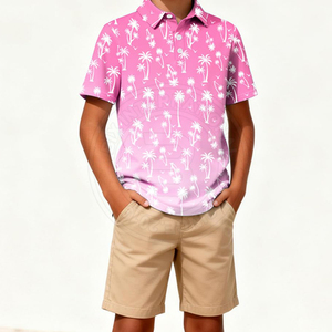 Vêtements d'extérieur pour adultes, polos de golf pour jeunes avec manches à bordure côtelée, patte de boutonnage dissimulée, tombé fluide et tenue de club élégante - Product Image 2