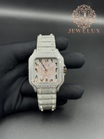 Luxuriöse Iced-Out Hip-Hop Moissanit-Uhr für Herren mit Diamant-Optik für Prominenten-inspirierte Mode – Jetzt erhältlich