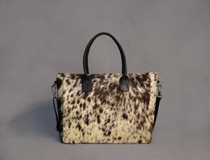 Bolso Tote de Cuero Genuino de Alta Calidad con Pelo, para Mujer, Verano, Cierre Abierto, Bolso de Hombro de Lujo LHTB-0043 - Product Image 2