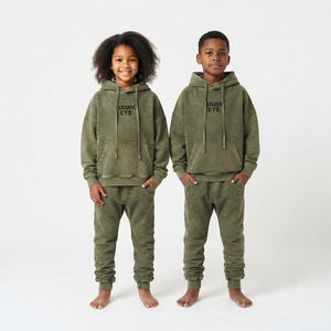 Conjunto de chándal de dos piezas para niños con lavado ácido, sudadera oversize con hombros caídos y pantalones jogger, ropa vintage de estilo urbano, fabricante. - Product Image 5
