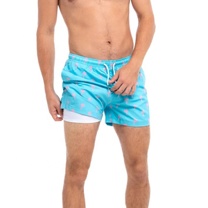 Short de plage à motif ondulé pour hommes, léger, à séchage rapide, taille élastique, short d'été décontracté pour les vacances et les voyages - Product Image 1