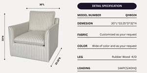 Chaises de salon pivotantes au design moderne, confort luxueux et élégance intemporelle, fabriquées à la main au Vietnam pour la maison et les hôtels. - Product Image 6