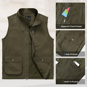 Urban Explorer <b>Men</b> <b>Vest</b> <b>Multi</b> Function Pockets Sleeveless Jacket Custom Logo City Style Outerwear For Active Streetwear Outfits - Product Image 3