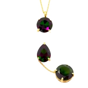 New design 925 silver luxury lady necklace pendant tennis chain necklace 18K Gold Plated - Product Image 1