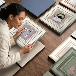 Carrelage mural en céramique sculpté haut de gamme 300x300mm, émaillé texturé, isolation thermique 12mm, pour hôtels de luxe, bureaux et intérieurs commerciaux - Product Image 4