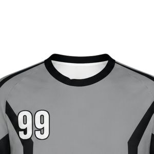 Maillot de handball sublimé gris pour homme, manches courtes, en polyester, pour l'équipe, entraînement, performance athlétique - Product Image 3