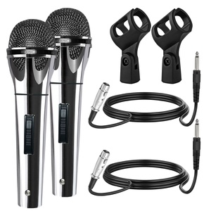 ไมโครโฟน XLR 5 คอร์ 2 ชิ้น ไมค์ไดนามิกสำหรับคาราโอเกะ ร้องเพลงในสตูดิโอ ไมค์แบบมือถือ - Product Image 1