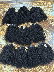 Paquetes de cabello rizado Pixie virgen crudo cabello rizado vietnamita, extensión de cabello humano rizado Pixie Birmano para mujeres negras - Product Image 5