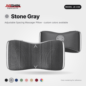 Almohada Masajeadora JS-230 con Espaciado Ajustable, Color Personalizado, Motor sin Escobillas OEM, Carga Inalámbrica, Masajeador de Cuello y Espalda - Product Image 1