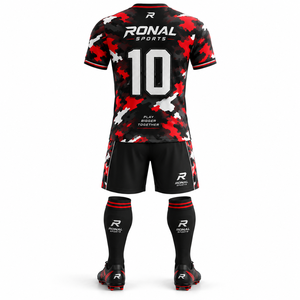 Conjunto de Camiseta de Fútbol para Hombre RONAL SPORTS, Estampado de Camuflaje Sublimado, Transpirable, de Poliéster, Manga Corta, Uniforme para Adultos, Todas las Temporadas - Product Image 2