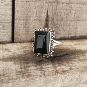 Handmade Black Onyx <b>Ring</b> <b>925</b> Sterling <b>Silver</b> Elegant Statement Jewelry for Women - Product Image 4