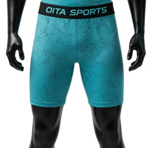 Turquoise Black <b>Men</b> Compression <b>Shirt</b> and Shorts Set Breathable Quick Dry Stretch Fitness Gym Training Running Workout Athletic - Product Image 5