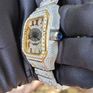 Reloj de Cuarzo Analógico Cuadrado para Hombre, con Caja de Moissanita, Esfera de Cristal de Zafiro, Números Romanos, Movimiento ETA, 10m, un Splendid Gift Jewelry - Product Image 4