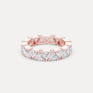 Anillo de Eternidad de Oro con Diamantes, Corte Trillón, Minimalista, Certificado por IGI, Anillo de Aniversario de Bodas para Mujer, Anillo Apilable de Moda - Product Image 3