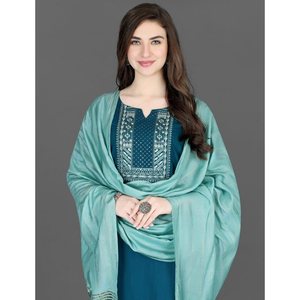 ผ้าไหมคอตตอนปักลายพื้นด้านล่างสุดสวยทันสมัย - Product Image 2