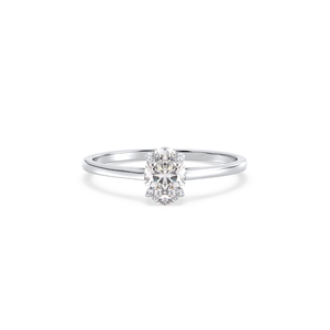 REYES Classic Design HPHT CVD Lab Grown Diamond Ring in 14K Solid White Gold Oval Cut 1Ct Diamond Engagement Rings Fine Jewelry - Product Image 2