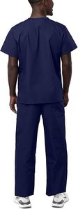 Unisex Dark Gray Eco-Friendly <b>Scrub</b> Set 100% Cotton Denim Woven Hospital Uniforms Needle Detection Pants V-Neck Top Customized - Product Image 6