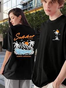 Camiseta de Verano de Manga Corta con Estampado de Grafiti, Estilo Casual, Urbana, para Raperos - Product Image 3