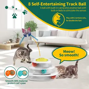 ألعاب تفاعلية أوتوماتيكية كهربائية للحيوانات الأليفة تشمل فراشة دوارة وتحلق وصوت لعبة تمرين القطط