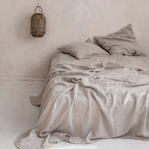 Parures de lit en lin 100% respirant, personnalisées, en gros, avec housse de couette lavée - Product Image 2