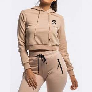 Sudadera con Capucha Corta GYM ACTIVE, Color Sólido, Logotipo Estampado en la Parte Delantera, Ropa Casual, Sudadera con Capucha de Manga Larga, 100% Algodón Tejido Transpirable - Product Image 1