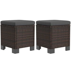 2 Pouf da Esterno in Vimini per Arredamento da Giardino - Product Image 1