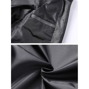 Chaleco de plumón para exteriores, color azul marino, gris y negro, con cremallera, de nailon y poliéster, cortavientos de invierno, ligero, con bolsillo con cremallera. - Product Image 6