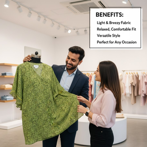 Caftán de Seda Habotai de Lujo, Estampado Floral a Mano, Cuello en V, Manga con Volantes, Ropa de Noche, Obra Maestra Hecha a Mano para Mujer - Product Image 3