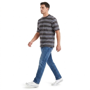 Premium Striped T-<b>Shirt</b> Crew Neck Short Sleeve Soft Cotton Blend Casual Comfortable Regular Fit Unisex Everyday Summer - Product Image 4