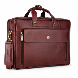 Sac à main de luxe en cuir véritable pour ordinateur portable, sac messager artisanal en cuir de vachette pour homme, sac à bandoulière exécutif - Product Image 1
